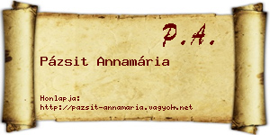 Pázsit Annamária névjegykártya